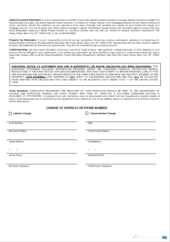 USA New York American Express Blue bank mortgage statement in Word and PDF formats 3